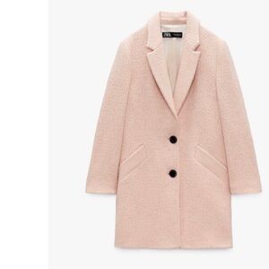 Zara textured weave coat jacket oversized